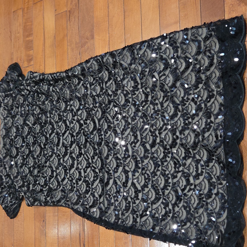 Jessica Howard Black Sequin Mini Dress Sz 10